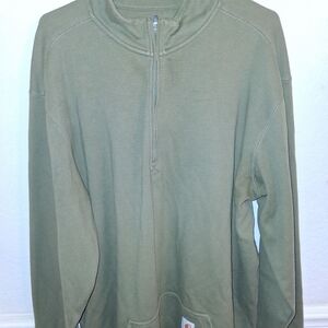 Mens 2XL Tall Carhartt Olive Green Half-Zip Jacket